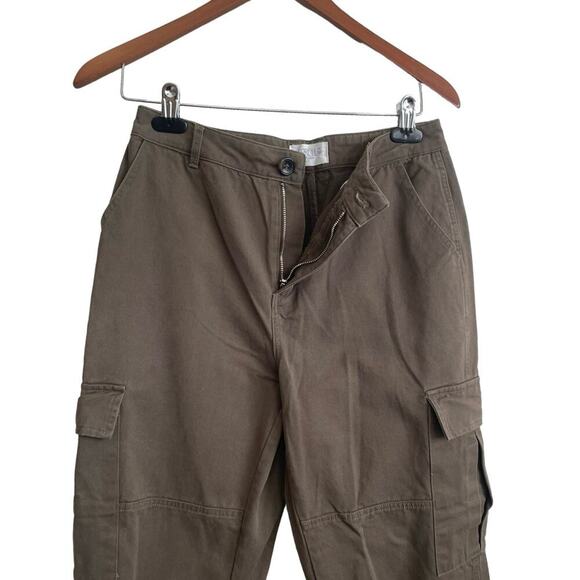 Y2K Sorella Moon Women Cotton Cargo Jogger Pants M Khaki Utility Gorp Streetwear - Picture 5 of 11